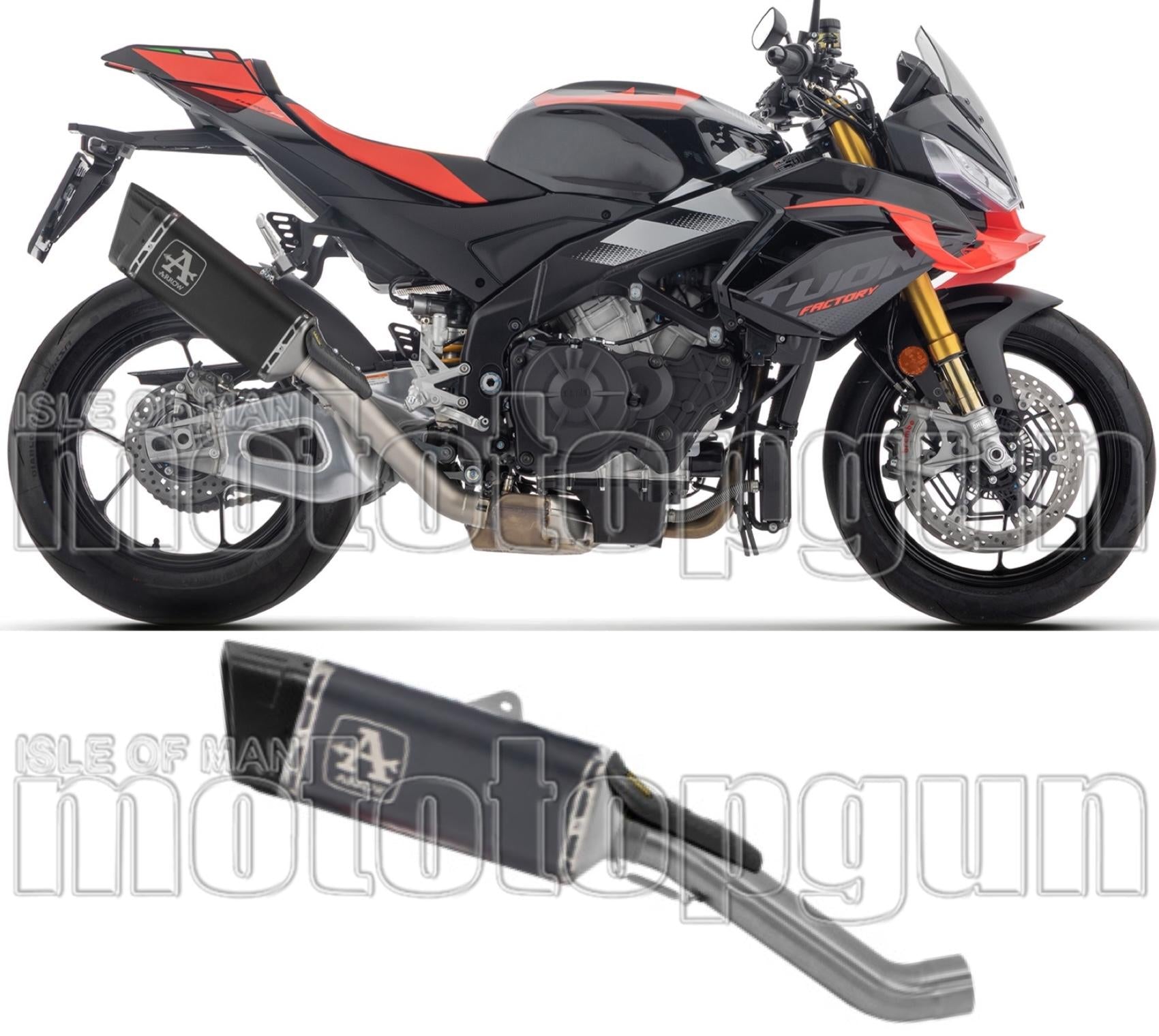 Exhaust Tip Without Sound Certification Pista Black Titanium Carby End Cap - Arrow Special Parts Compatible With Aprilia Tuono V4 1100 (2025-2026)