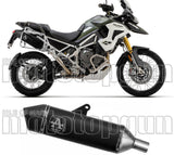 Exhaust Tip Without Sound Certification Veloce Black Aluminium Carbon - Arrow Special Parts Compatible With Triumph Tiger 1200 (2022-2024)