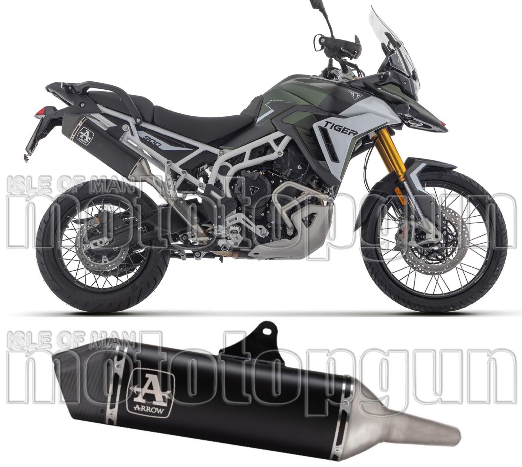 Exhaust Tip Without Sound Certification Veloce Black Aluminium Carbon - Arrow Special Parts Compatible With Triumph Tiger 900 (2024-2026)