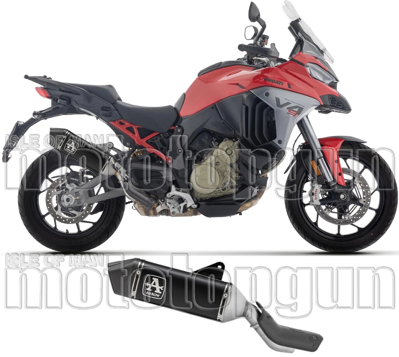 Exhaust Tip Without Sound Certification Veloce Black Titanium Carby End Cap - Arrow Special Parts Compatible With Ducati Multistrada V4 - S (2025-2026)