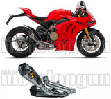Dual Exhaust System Without Sound Certification Works Titanium Carbon - Arrow Special Parts Compatible With Ducati Streetfighter V4 (2020-2024)