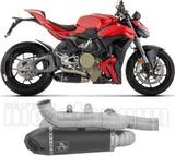 Exhaust Tip Without Sound Certification Works Black Titanium Body And Carbon Cap - Arrow Special Parts Compatible With Ducati Streetfighter V4 (2025-2026)
