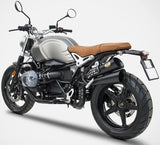 Exhaust Tip Without Sound Certification Hardy Steel Black - Zard Compatible With Bmw R Nine T 1200 Scrambler (2021-2023)