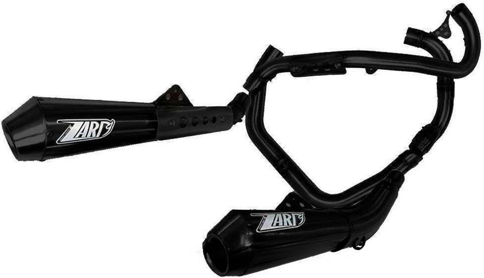 Complete Exhaust System Without Catalytic Converter And Without Sound Certification Steel Black - Zard Compatible With Ducati Ducati Sport 1000 (2007-2009)