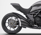 Exhaust Tip Without Sound Certification Steel Black Endcap Carbon - Zard Compatible With Ducati Diavel (2011-2018)
