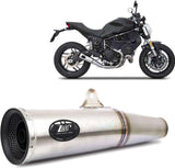 Exhaust Tip Without Sound Certification Zuma Stainless Steel Endcap Aluminium Black - Zard Compatible With Ducati Scrambler 800 (2015-2019)