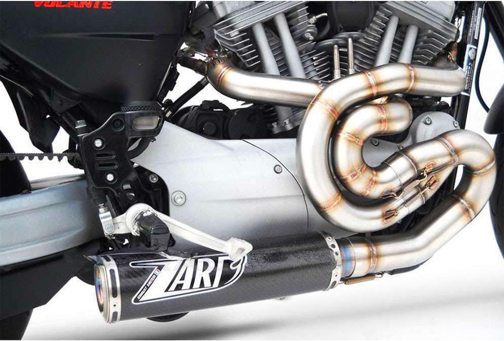 Complete Exhaust System Without Catalytic Converter And Without Sound Certification Carbon - Zard Compatible With Harley-Davidson Xr 1200 (2009-2012)