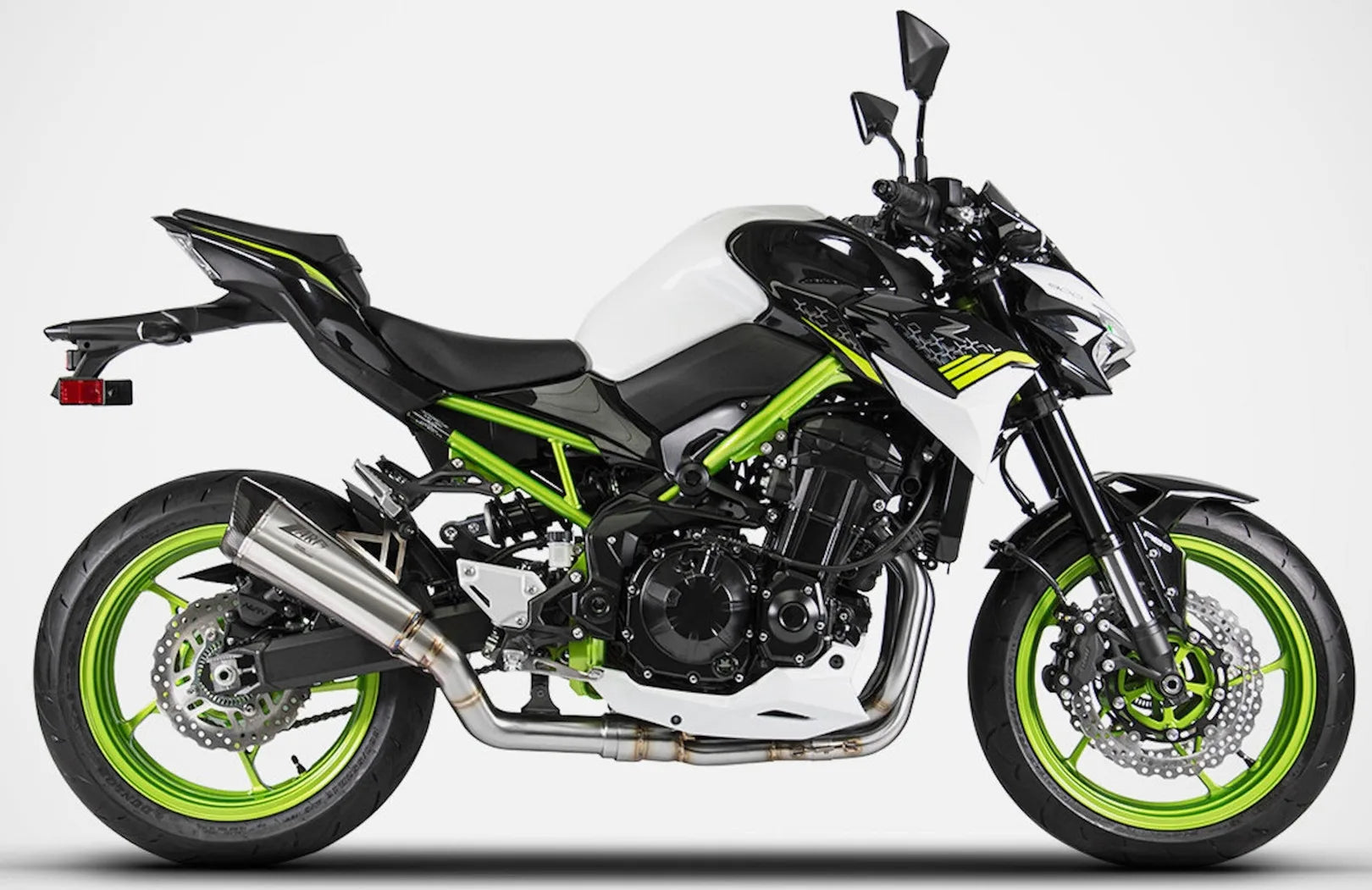 Complete Exhaust System Without Catalytic Converter And Without Sound Certification Titanium Endcap Carbon - Zard Compatible With Kawasaki Z 900 (2020-2023)