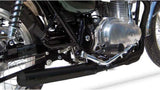 Complete Exhaust System Without Catalytic Converter And Without Sound Certification Cross Steel Black - Zard Compatible With Kawasaki W 800 (2010-2017)