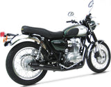 Complete Exhaust System Without Catalytic Converter And Without Sound Certification Conical Steel Black - Zard Compatible With Kawasaki W 800 (2010-2017)