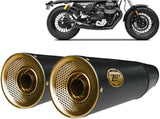 Exhaust Tip Without Sound Certification Big Steel Black Endcap Bronze - Zard Compatible With Moto Guzzi V9 Roamer (2016-2019)
