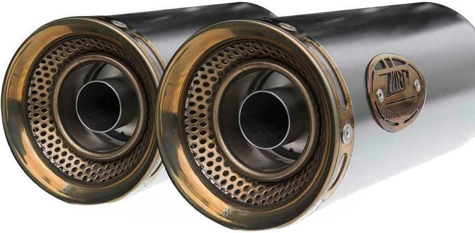 Exhaust Tip Without Sound Certification Big Stainless Steel Endcap Bronze - Zard Compatible With Moto Guzzi V9 Bobber (2016-2019)