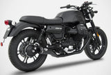 Complete Exhaust System Without Catalytic Converter And Without Sound Certification Conical Steel Black - Zard Compatible With Moto Guzzi V7 Iii (2017-2019)