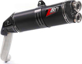 Exhaust Tip Without Sound Certification Steel Black Endcap Carbon - Zard Compatible With Moto Guzzi V85 Tt (2019-2023)