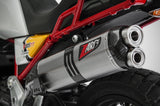 Exhaust Tip Without Sound Certification Titanium Endcap Carbon - Zard Compatible With Moto Guzzi V85 Tt (2019-2023)