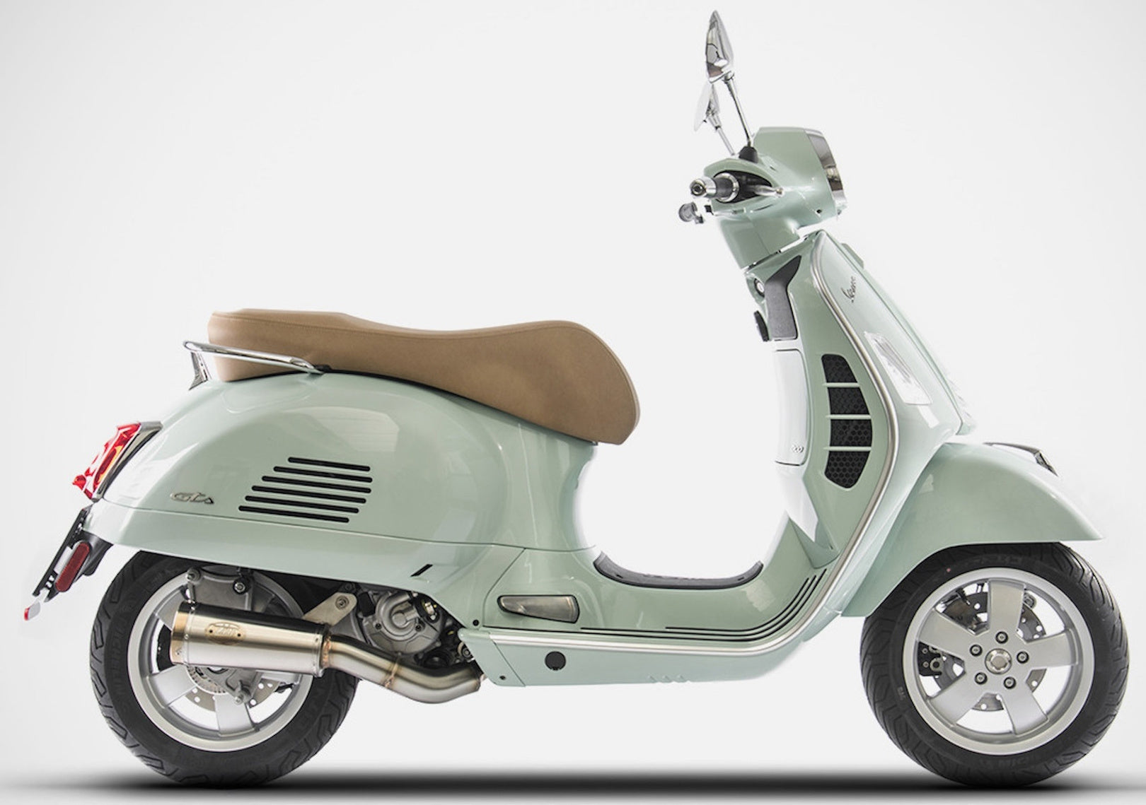 Complete Exhaust System Without Catalytic Converter And Without Sound Certification Stainless Steel Endcap Bronze - Zard Compatible With Piaggio Vespa Primavera 125 - 150 (2020-2023)