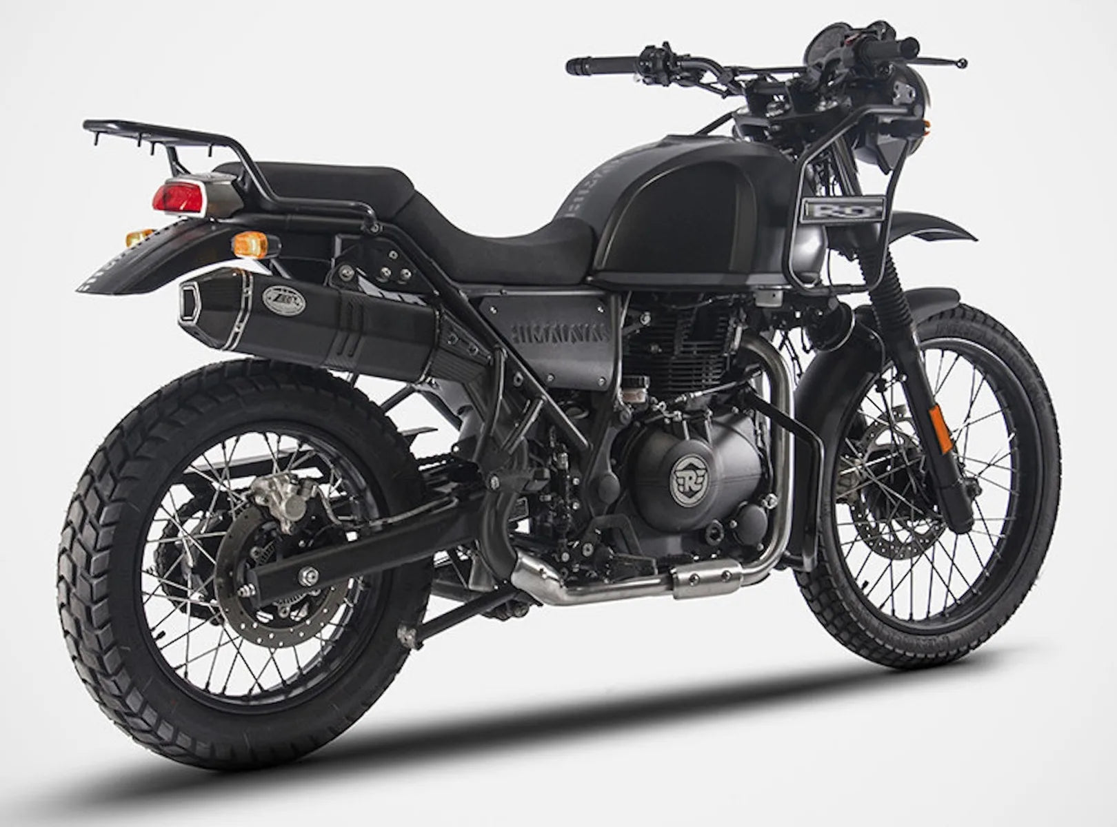 Exhaust Tip Without Sound Certification Penta High Steel Black Endcap Carbon - Zard Compatible With Royal Enfield Himalayan (2021-2023)