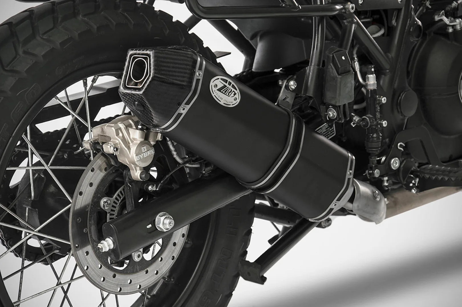 Exhaust Tip Without Sound Certification Penta Low Steel Black Endcap Carbon - Zard Compatible With Royal Enfield Himalayan (2017-2023)