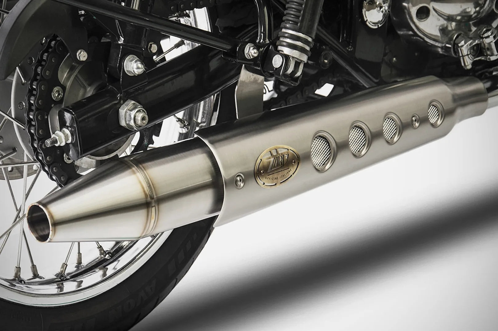 Exhaust Tip Without Sound Certification Stainless Steel Polish - Zard Compatible With Royal Enfield Interceptor 650 (2019-2023)
