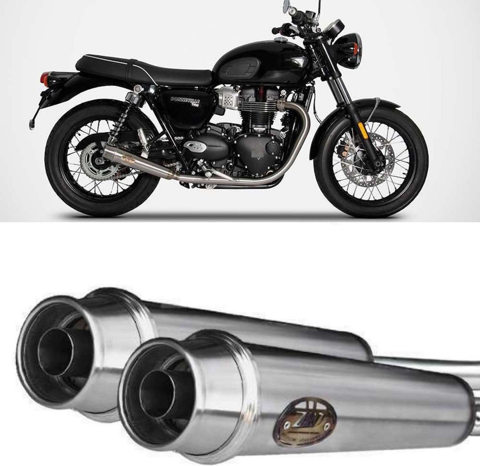 Uncatalysed Exhaust System Without Sound Certification Stainless Steel - Zard Compatible With Triumph Bonneville T120 (2021-2023)