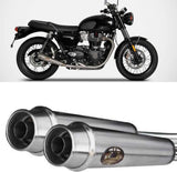 Exhaust Tip Without Sound Certification Stainless Steel - Zard Compatible With Triumph Bonneville T120 (2021-2023)