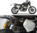 Exhaust Tip Without Sound Certification Steel Black Endcap Carbon - Zard Compatible With Triumph Scrambler 1200 (2021-2023)