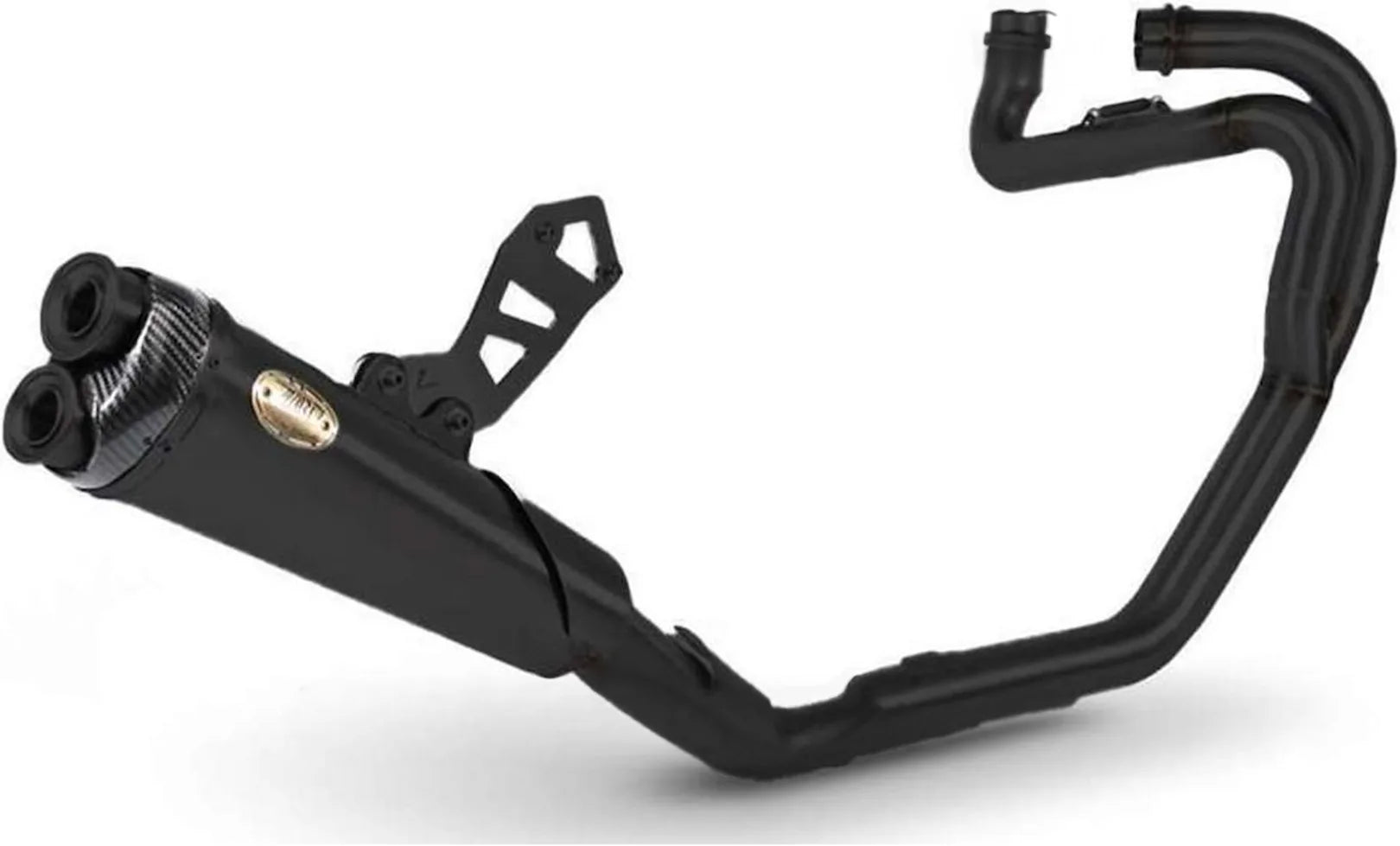Complete Exhaust System Without Catalytic Converter And Without Sound Certification Steel Black Endcap Carbon - Zard Compatible With Triumph Scrambler 1200 (2019-2023)