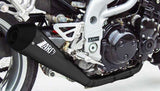 Exhaust Tip Without Sound Certification Conical Steel Black Endcap Carbon - Zard Compatible With Triumph Speed Triple 955 (2002-2004)