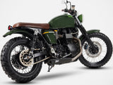 Complete Exhaust System Without Catalytic Converter And Without Sound Certification Cross Steel Black - Zard Compatible With Triumph Thruxton 900 (2001-2016)