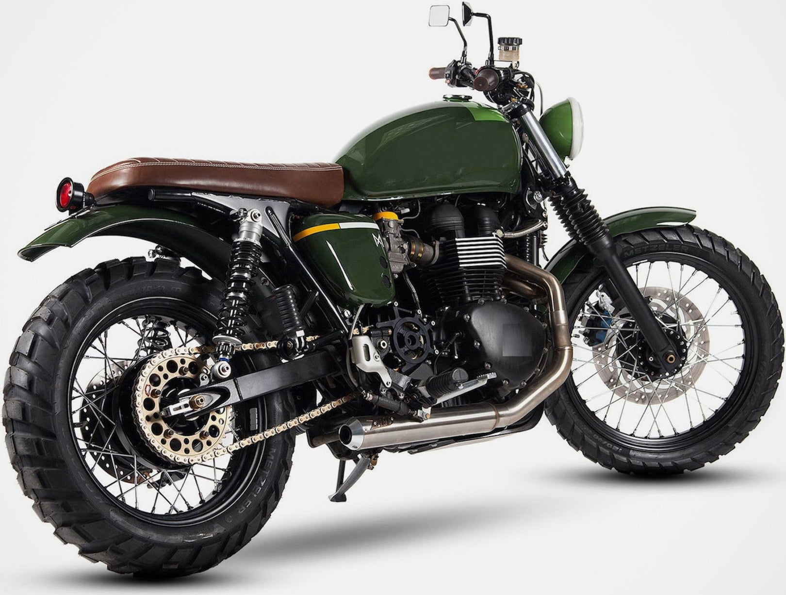 Complete Exhaust System Without Catalytic Converter And Without Sound Certification Cross Stainless Steel - Zard Compatible With Triumph Thruxton 900 (2001-2016)