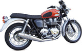 Complete Exhaust System Without Catalytic Converter And Without Sound Certification Conical Low Stainless Steel - Zard Compatible With Triumph Thruxton 900 (2001-2016)