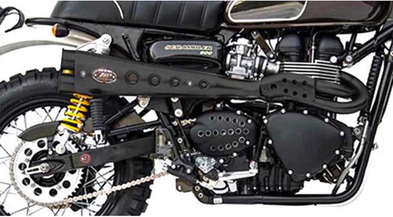 Complete Exhaust System Without Catalytic Converter And Without Sound Certification Special Edition High Stainless Steel - Zard Compatible With Triumph Scrambler 900 (2001-2016)