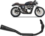 Complete Exhaust System Without Catalytic Converter And Without Sound Certification Bad Child Steel Black - Zard Compatible With Triumph Thruxton 900 (2001-2016)