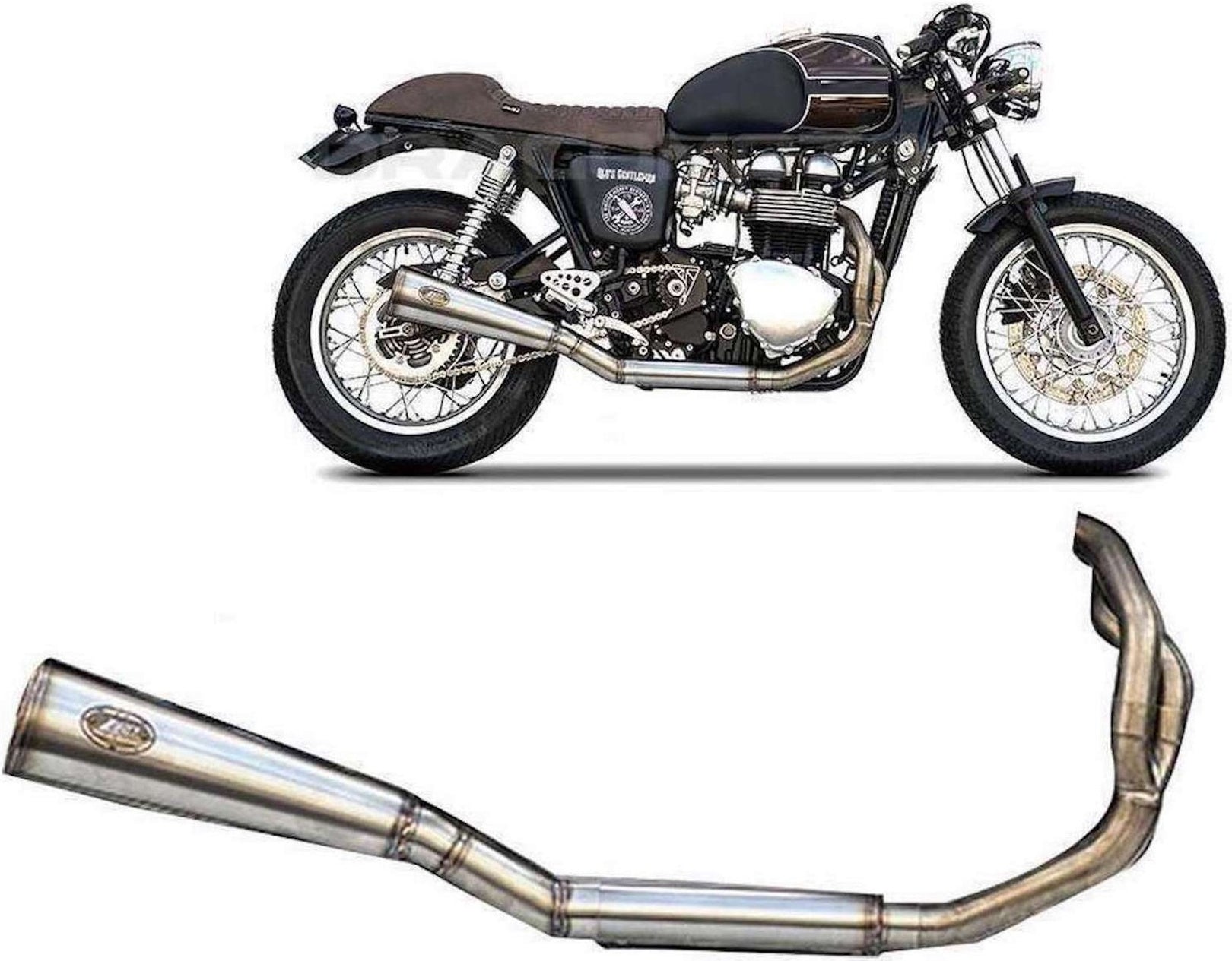 Complete Exhaust System Without Catalytic Converter And Without Sound Certification Bad Child Stainless Steel - Zard Compatible With Triumph Thruxton 900 (2001-2016)