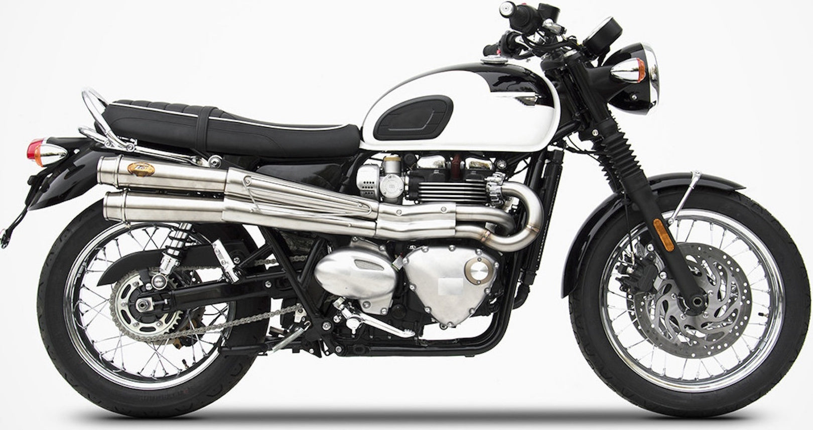 Complete Exhaust System Without Catalytic Converter And Without Sound Certification High Stainless Steel - Zard Compatible With Triumph Bonneville T120 (2016-2023)
