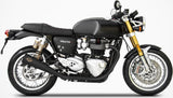 Exhaust Tip Without Sound Certification Steel Black - Zard Compatible With Triumph Thruxton 1200 R (2017-2020)