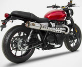 Complete Exhaust System Without Catalytic Converter And Without Sound Certification Zuma High Stainless Steel Endcap Bronze - Zard Compatible With Triumph Speed Twin 900 (2020-2023)