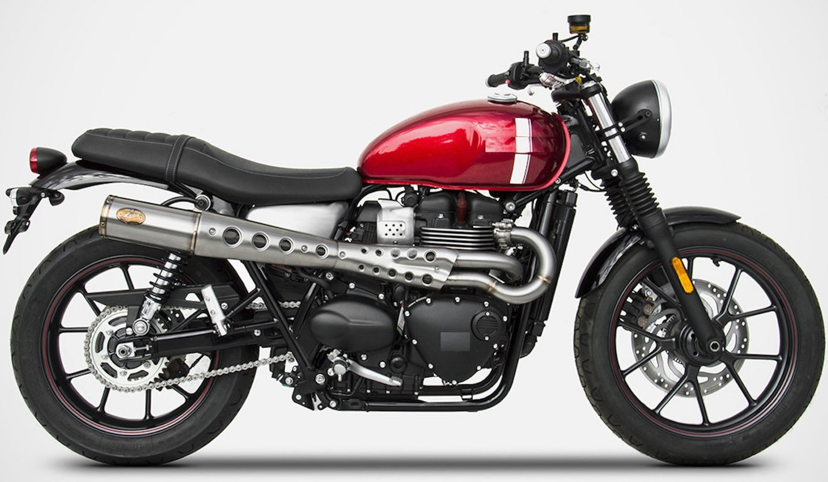 Complete Exhaust System Without Catalytic Converter And Without Sound Certification Zuma High Stainless Steel - Zard Compatible With Triumph Street Twin 900 (2016-2020)