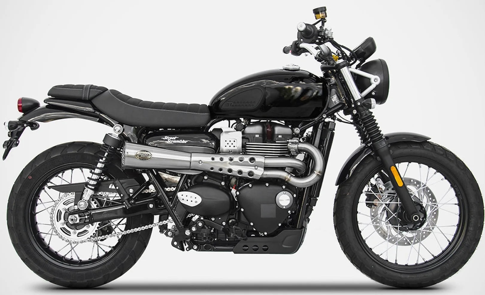 Complete Exhaust System Without Catalytic Converter And Without Sound Certification Tiger70 Stainless Steel - Zard Compatible With Triumph Street Scrambler 900 (2017-2023)