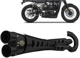 Complete Exhaust System Without Catalytic Converter And Without Sound Certification Special Edition Steel Black - Zard Compatible With Triumph Scrambler 900 (2017-2023)