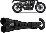 Complete Exhaust System Without Catalytic Converter And Without Sound Certification Special Edition Steel Black - Zard Compatible With Triumph Scrambler 900 (2017-2023)
