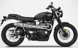 Complete Exhaust System Without Catalytic Converter And Without Sound Certification Conical High Stainless Steel - Zard Compatible With Triumph Street Scrambler 900 (2017-2023)