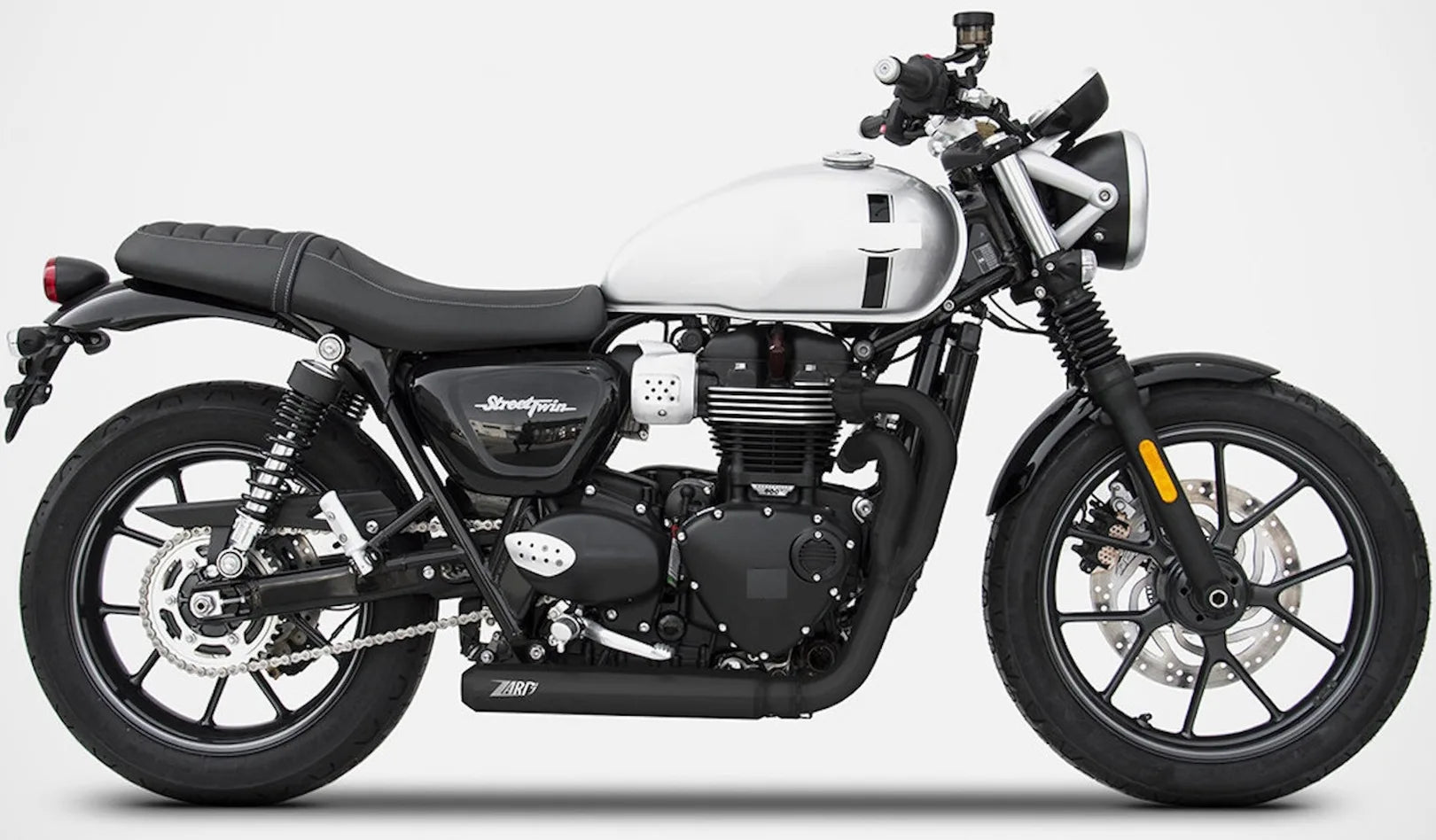 Complete Exhaust System Without Catalytic Converter And Without Sound Certification Cross Steel Black - Zard Compatible With Triumph Street Twin 900 (2016-2020)