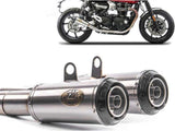 Exhaust Tip Without Sound Certification Sp Stainless Steel Endcap Carbon - Zard Compatible With Triumph Speed Twin 1200 (2019-2020)