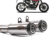 Exhaust Tip Without Sound Certification Sp Stainless Steel Endcap Carbon - Zard Compatible With Triumph Speed Twin 1200 (2019-2020)