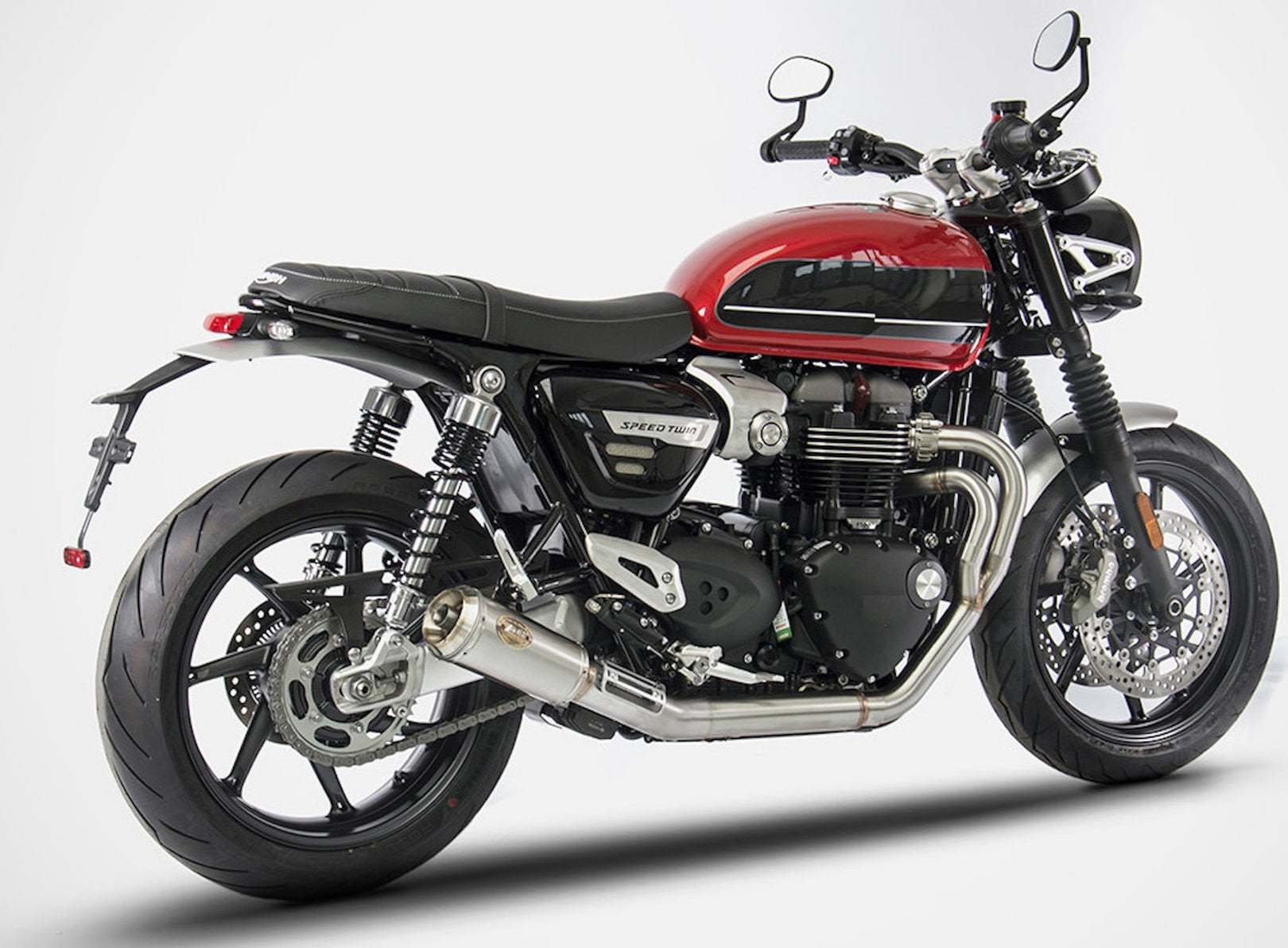 Exhaust Tip Without Sound Certification Sp Stainless Steel - Zard Compatible With Triumph Speed Twin 1200 (2019-2020)