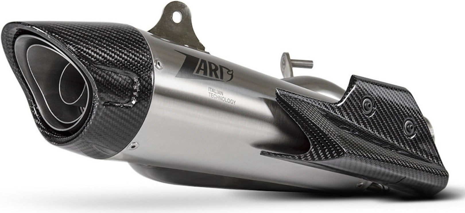 Exhaust Tip Without Sound Certification Titanium Endcap Carbon - Zard Compatible With Triumph Street Triple 765 (2020-2022)