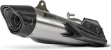 Exhaust Tip Without Sound Certification Stainless Steel Endcap Carbon - Zard Compatible With Triumph Street Triple 765 (2020-2022)