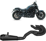 Complete Exhaust System Without Catalytic Converter And Without Sound Certification Sport Steel Black - Zard Compatible With Triumph Rocket Iii (2006-2016)