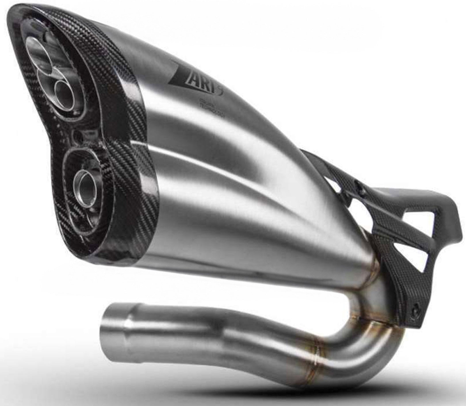 Exhaust Tip Without Sound Certification Stainless Steel Endcap Carbon - Zard Compatible With Triumph Scrambler 1200 (2019-2020)